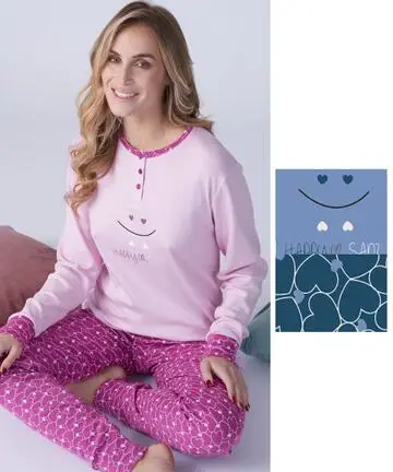 Pigiama donna in jersey di cotone caldo Karelpiu KF9064