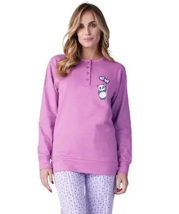Pigiama donna in jersey di cotone caldo Karelpiu KF9068