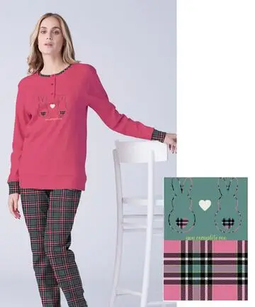Pigiama donna in jersey di cotone caldo Karelpiu KF9070