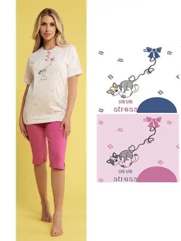 Pigiama donna manica corta e pinocchietto Karelpiu KC4117