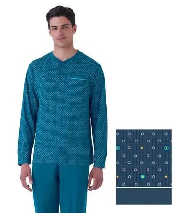 Pigiama uomo a manica lunga in jersey di cotone Karelpiu KE0200