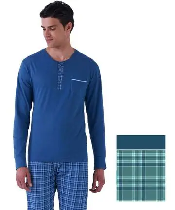 Pigiama uomo a manica lunga in jersey di cotone Karelpiu KE0266