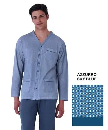 Pigiama uomo aperto in jersey di cotone Karelpiu KE0211