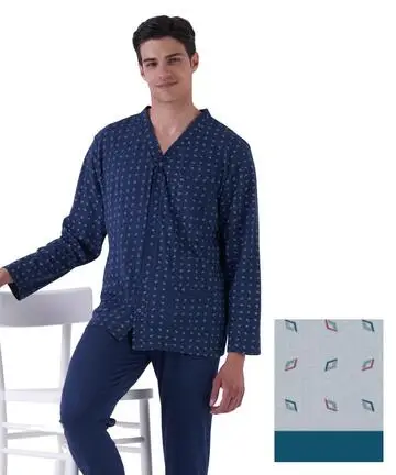 Pigiama uomo aperto in jersey di cotone Karelpiu KE0227