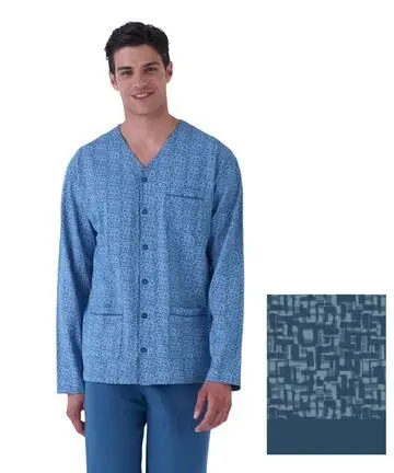 Pigiama uomo aperto in jersey di cotone Karelpiu KE0253