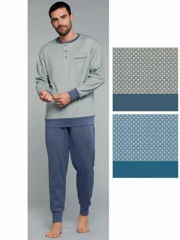 Pigiama uomo in jersey di cotone caldo Karelpiu KF3105