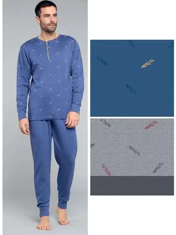 Pigiama uomo in jersey di cotone caldo Karelpiu KF3132