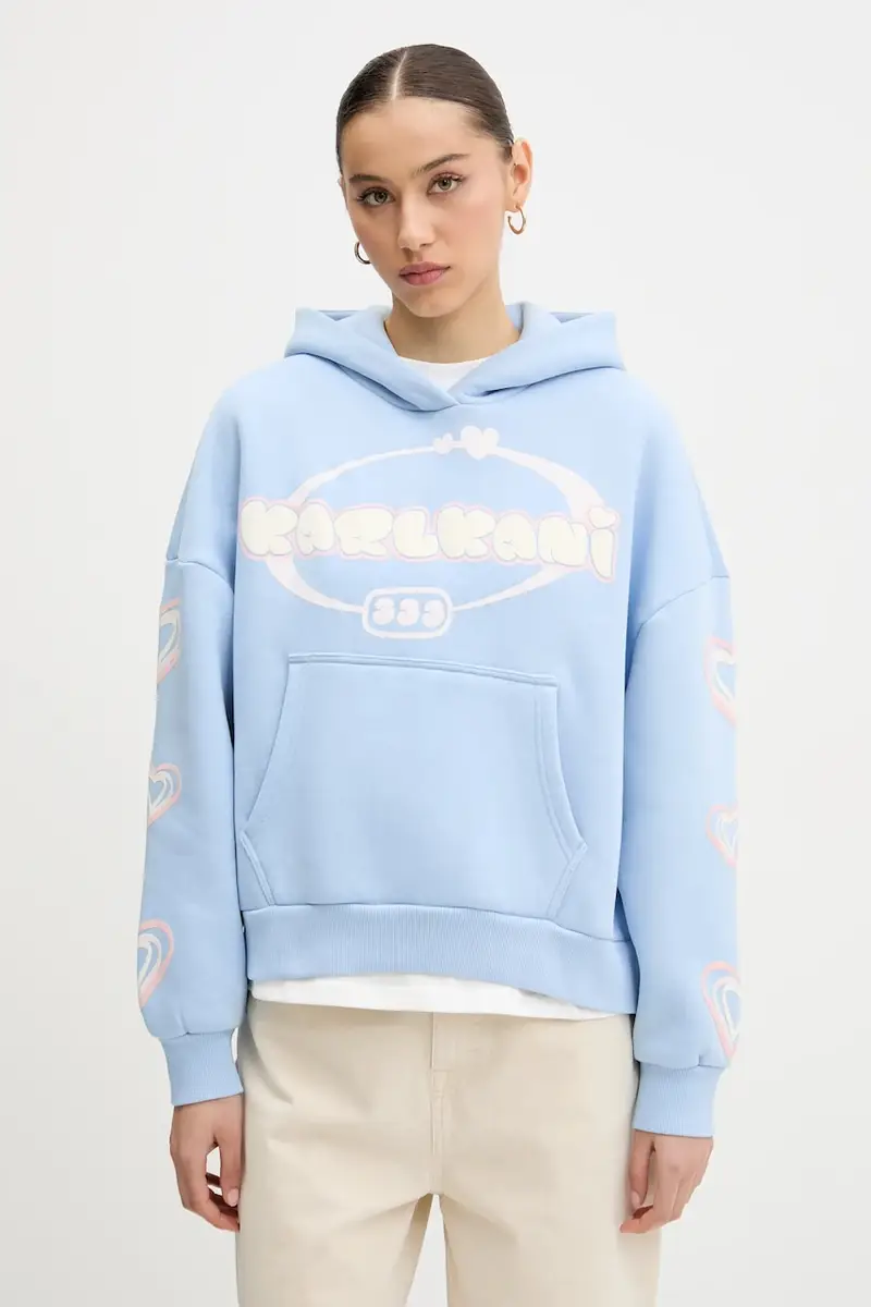 felpa colore blu con cappuccio 61210082