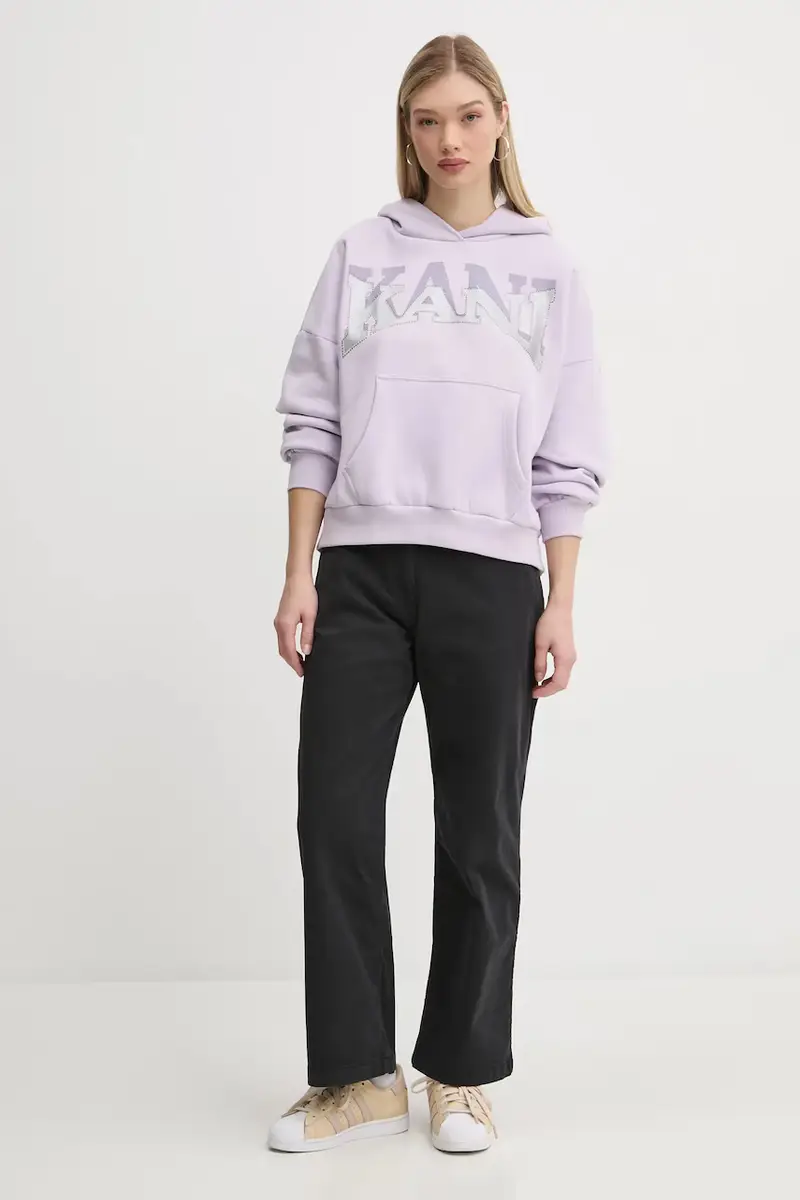 felpa donna colore violetto con cappuccio 61210049 miniatura 2