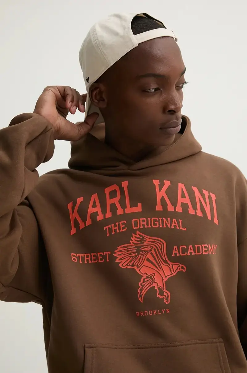 felpa uomo colore marrone con cappuccio 60210105 miniatura 4