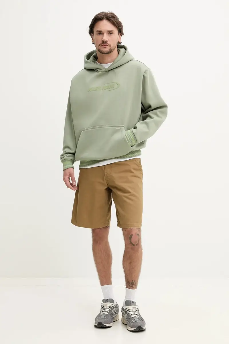 felpa uomo colore verde con cappuccio 60210339 miniatura 2