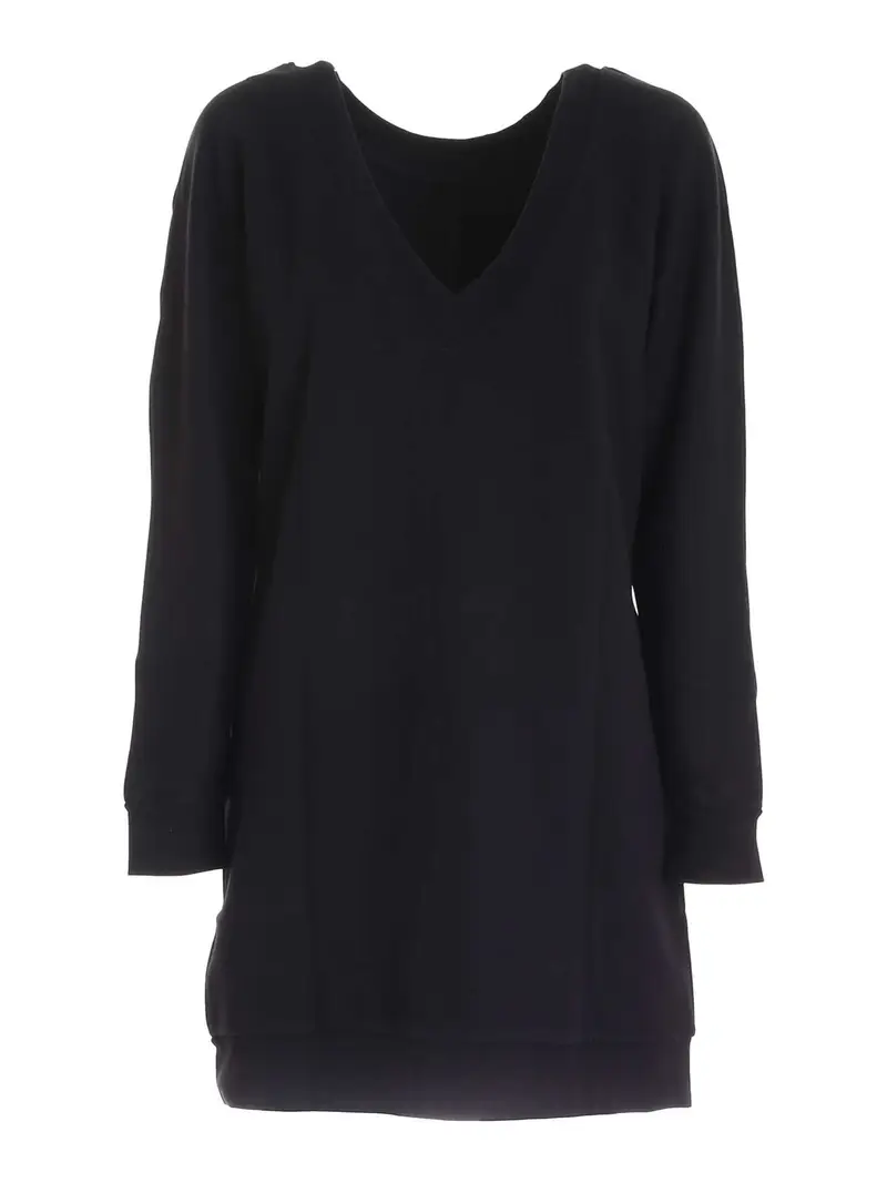 Abito con stampa logo gommata nero