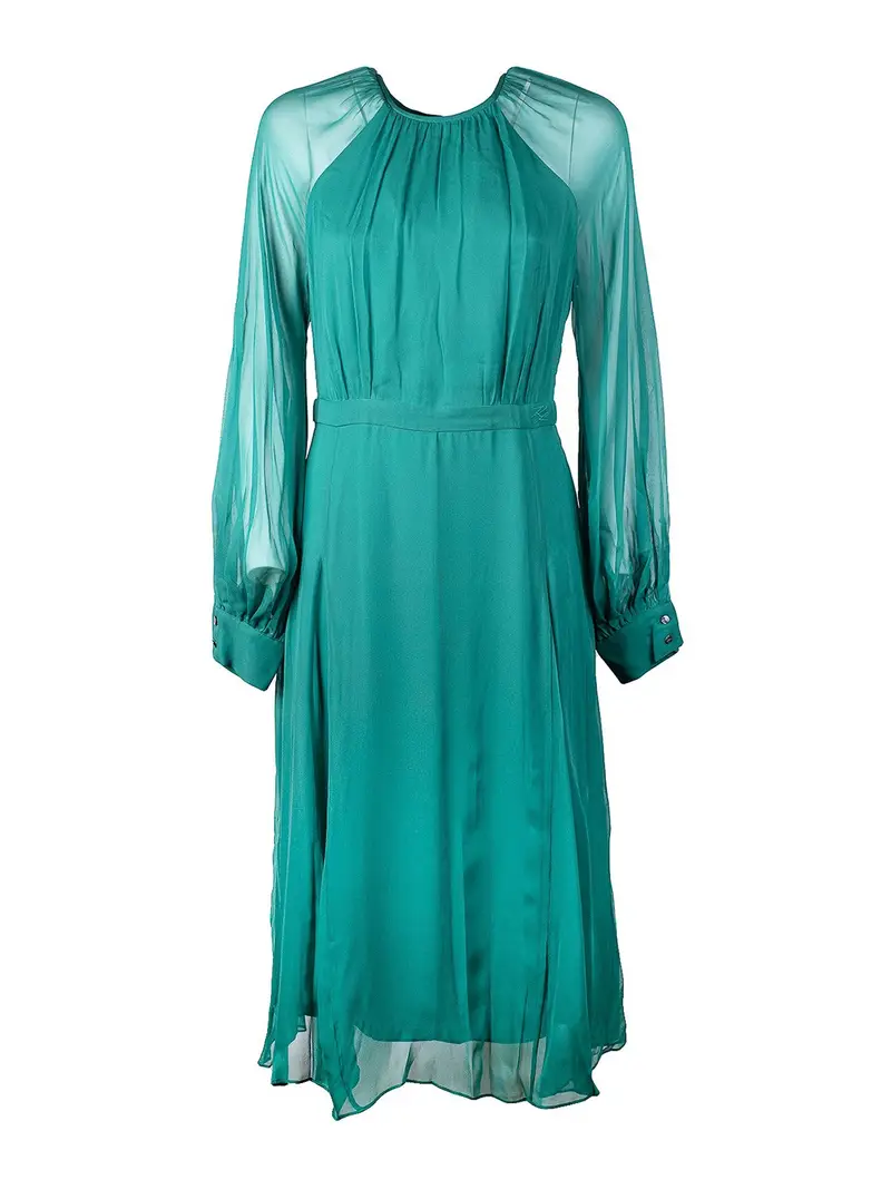 Abito midi in seta Verde