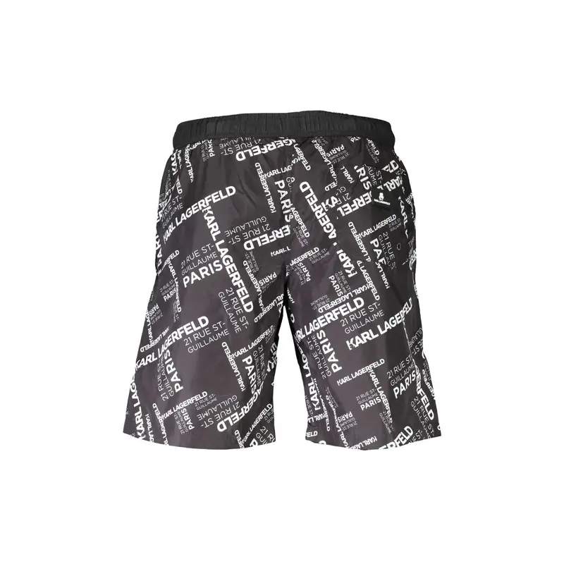 Costume da Mare Uomo Nero Dettagli a Contrasto miniatura 2