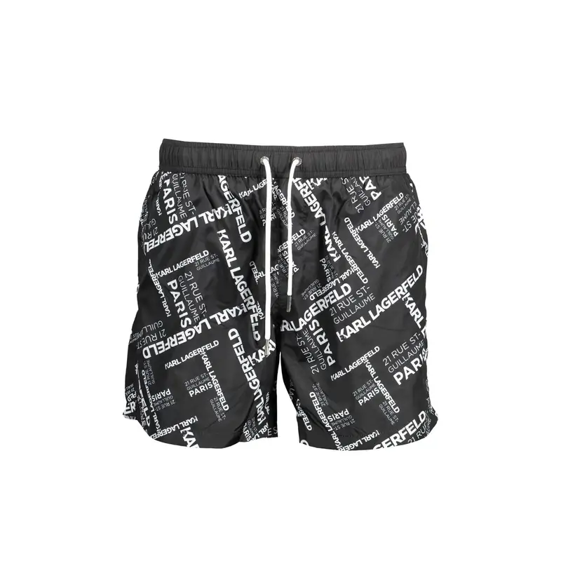 Costume da Mare Uomo Nero Dettagli a Contrasto