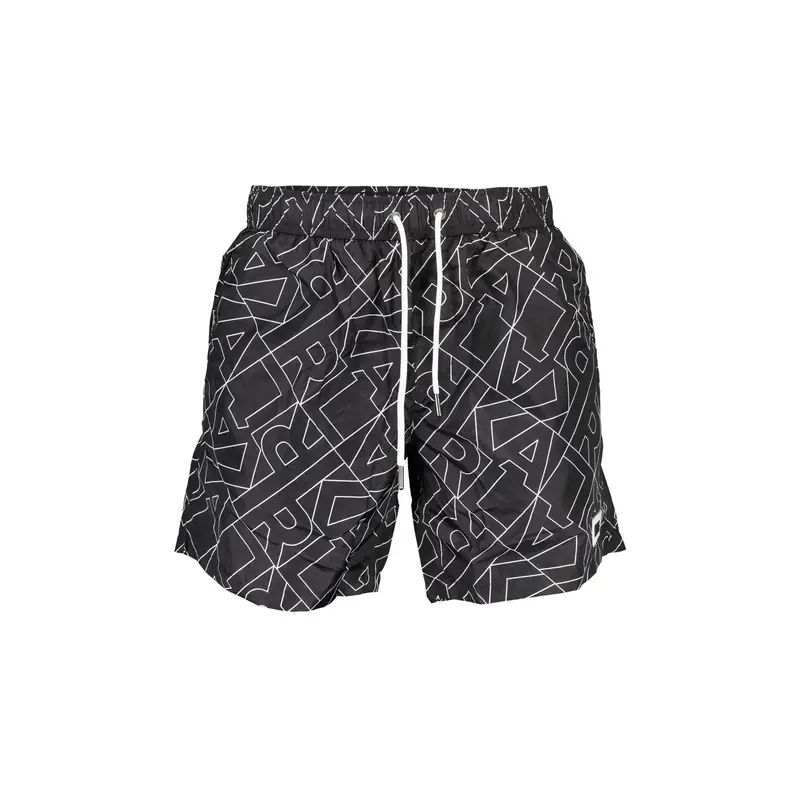 Costume da Mare Uomo Nero Dettagli a Contrasto Logo