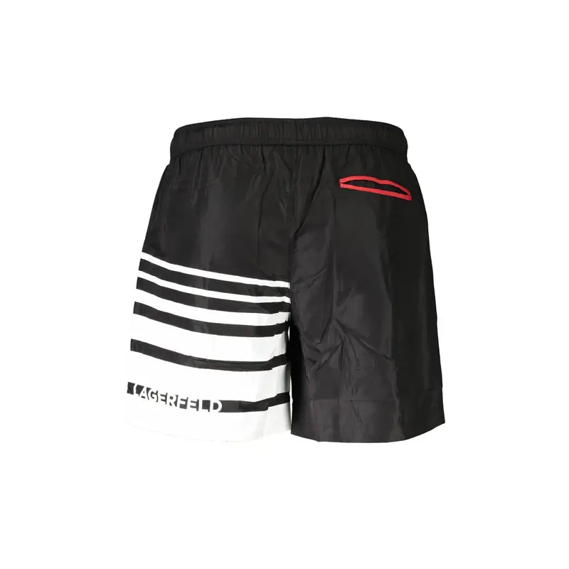 Costume da Mare Uomo Nero Stampa miniatura 2