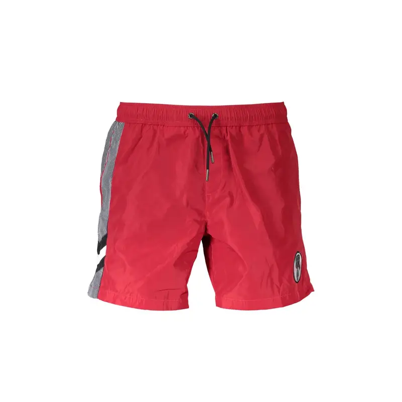 Costume da Mare Uomo Rosso Dettagli a Contrasto