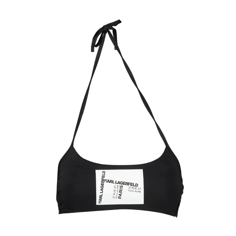 Karl Lagerfeld Beachwear Costume Mare Donna Nero con Stampa Logo