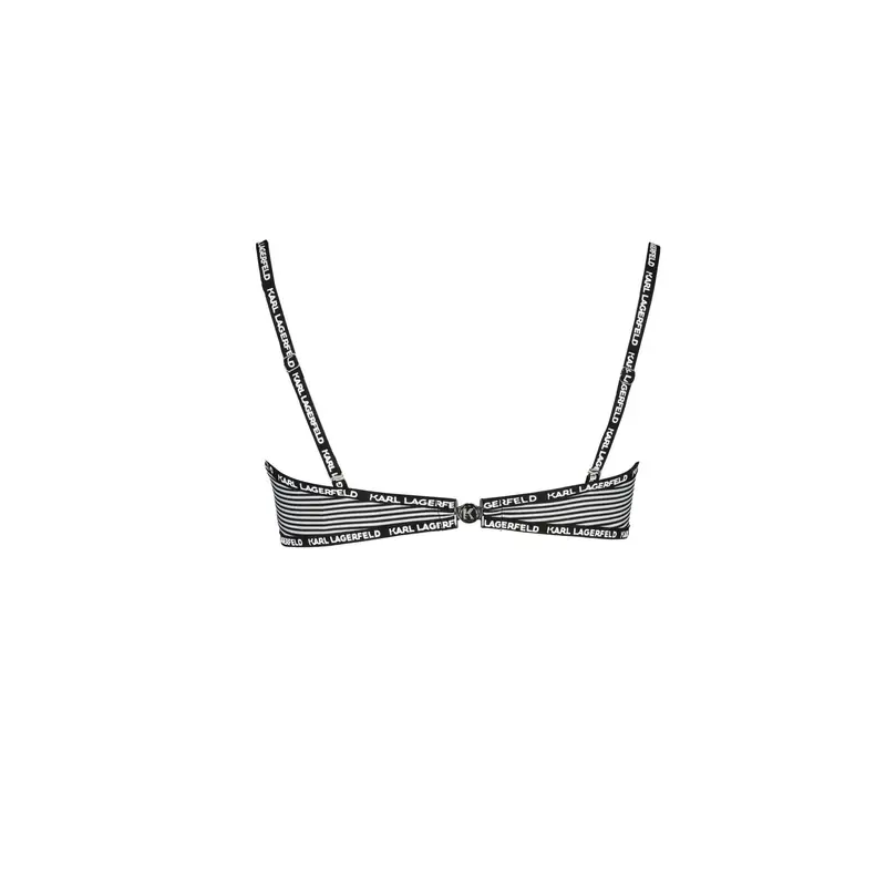 Karl Lagerfeld Beachwear Costume Mare Donna Nero a Fascia con Stampa miniatura 2