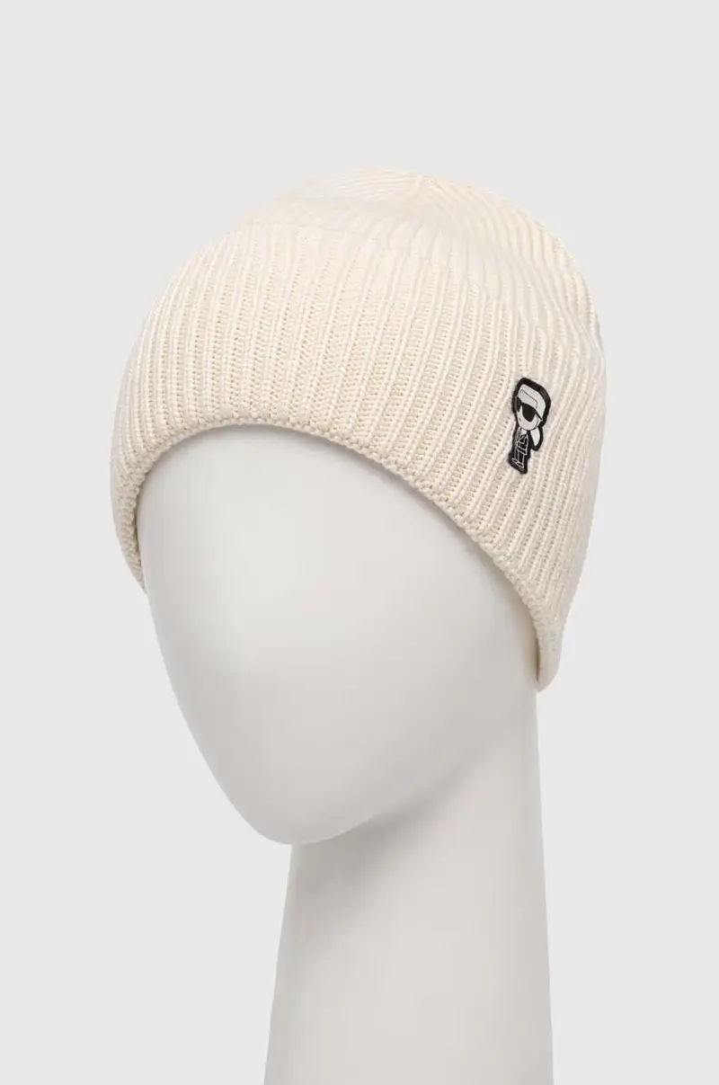 berretto in misto lana colore beige miniatura 2