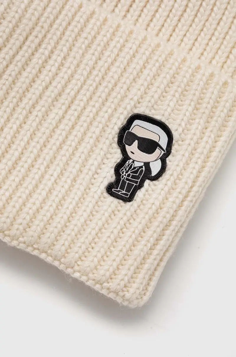 berretto in misto lana colore beige miniatura 3