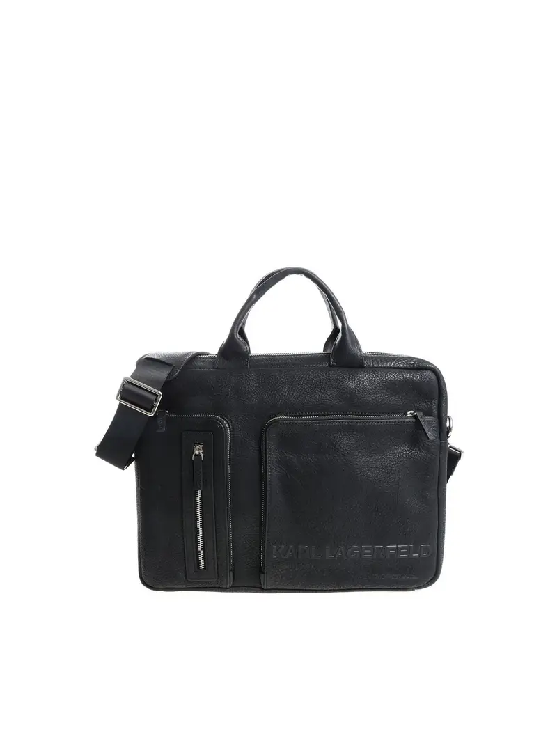 Borsa nera con logo 3D Nero