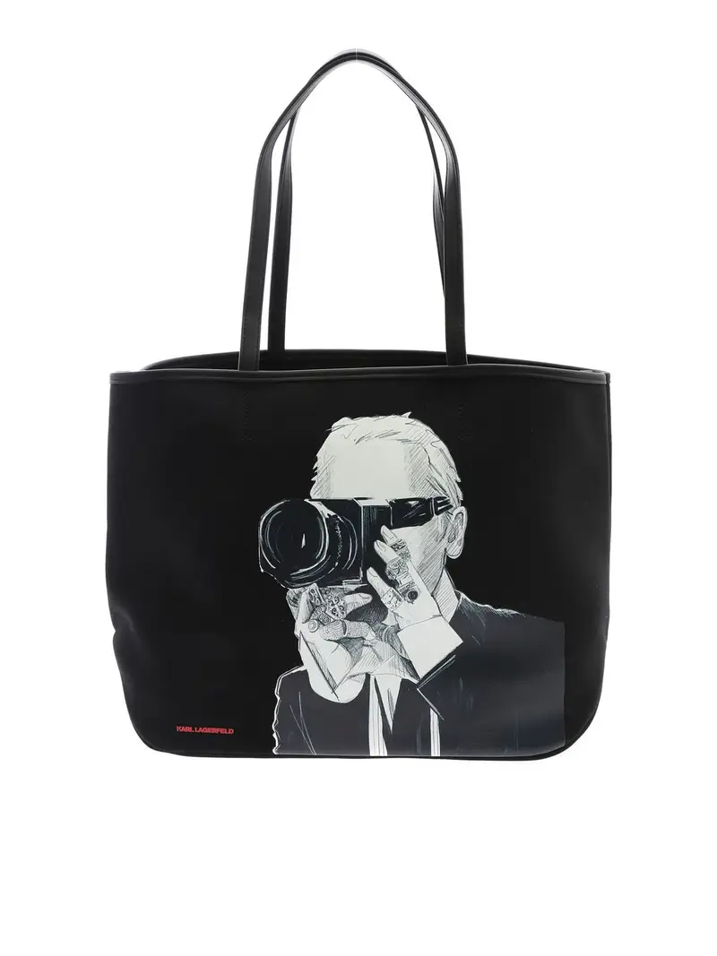 Borsa Tote Karl Legend Photographer Nero