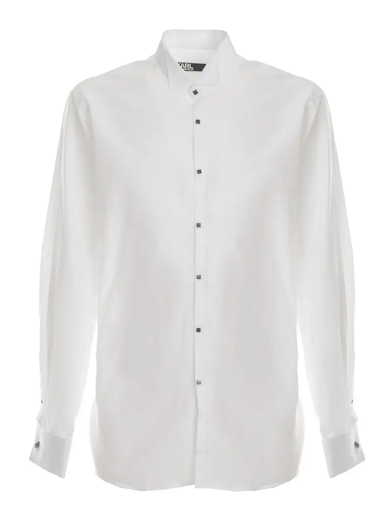 Bottoni a pressione per camicia microdots Bianco