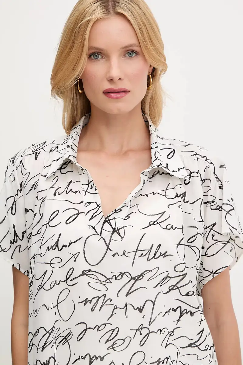 camicetta in cotone donna colore beige A3W11039 miniatura 4