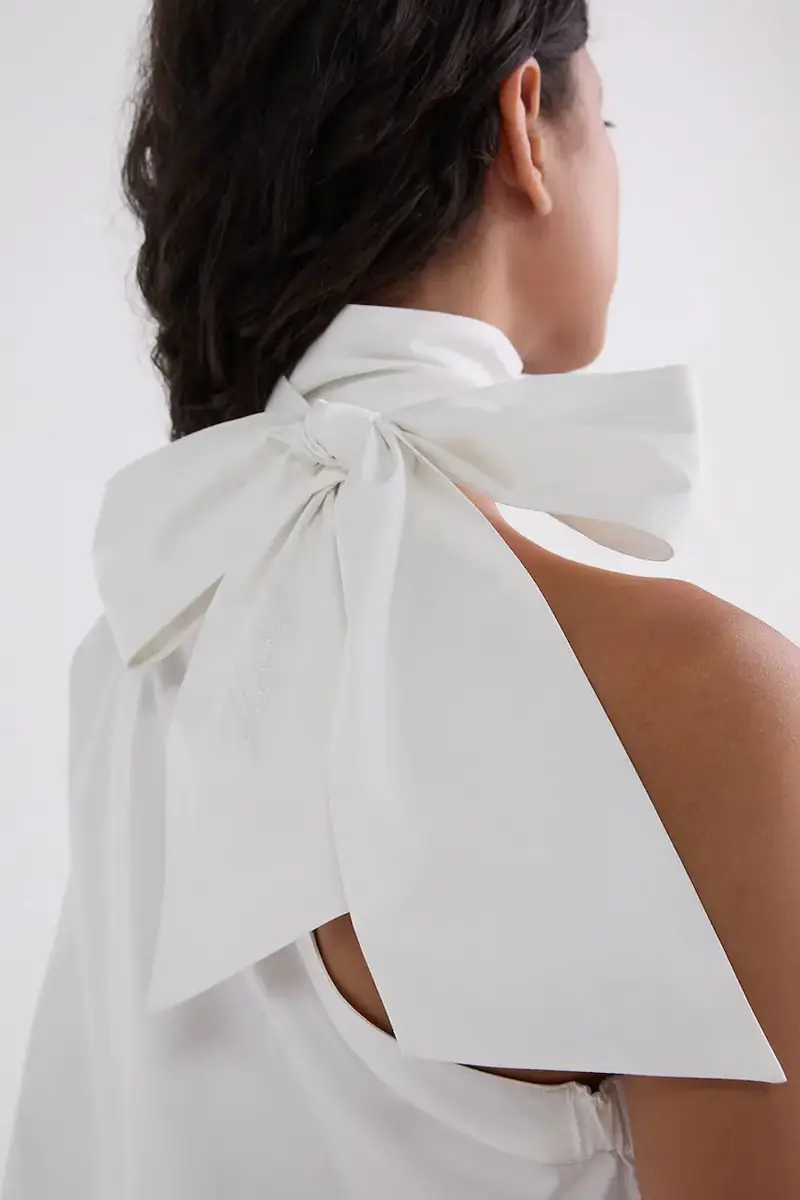 camicetta in cotone donna colore bianco A3W11037 miniatura 3