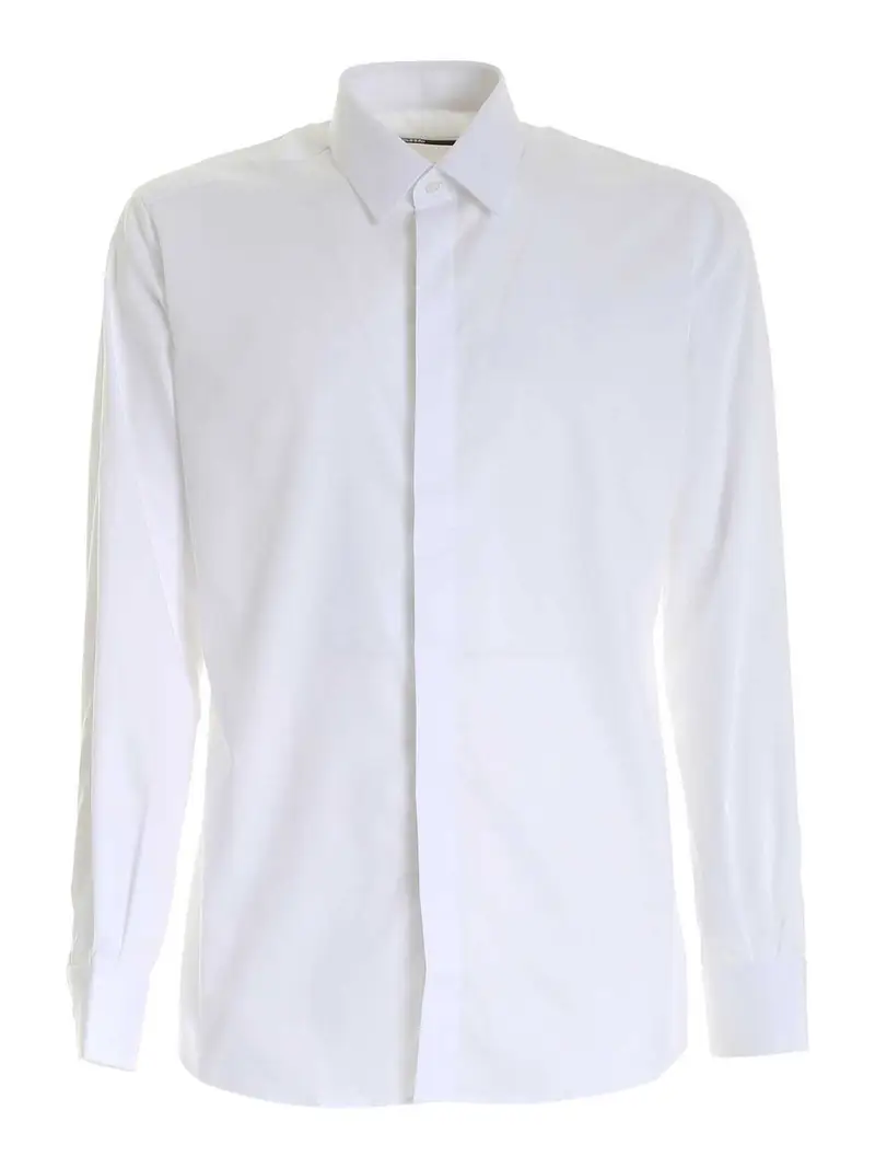 Camicia bianca con ricamo logo Bianco