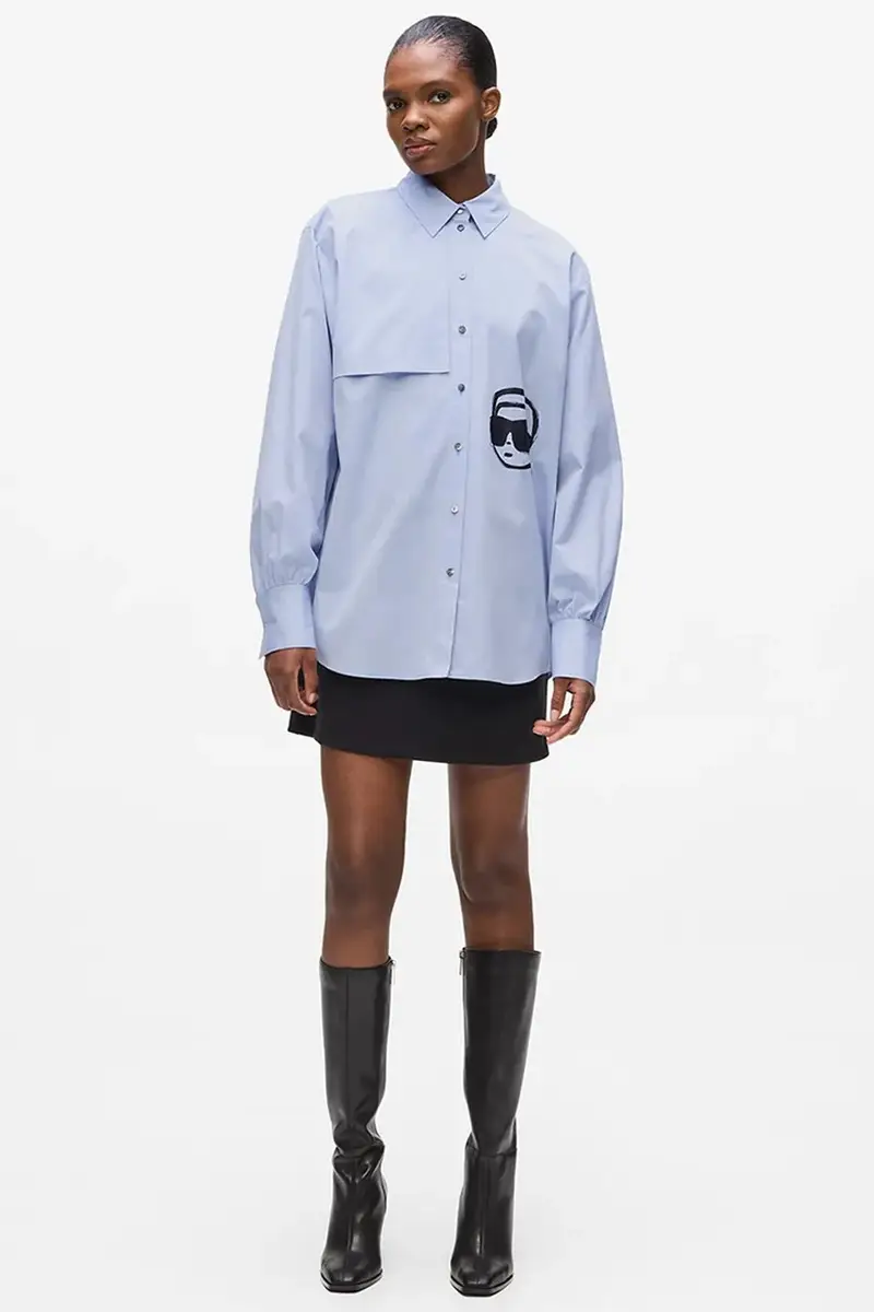 camicia donna colore blu A4W11025 miniatura 4