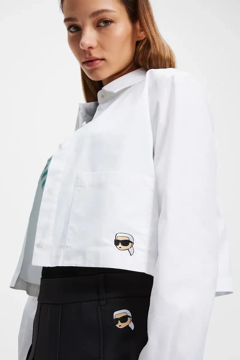 camicia in cotone donna colore bianco A3W11030 miniatura 3