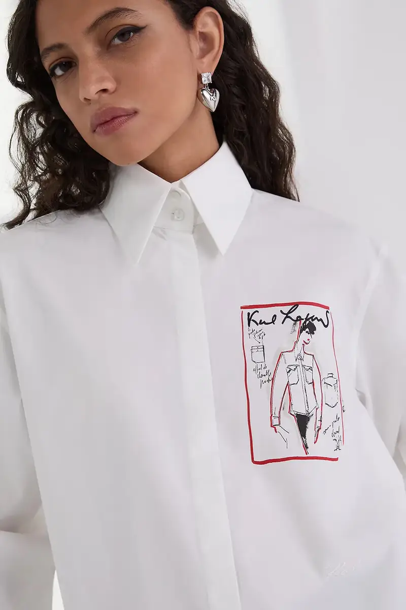 camicia in cotone donna colore bianco A3W11040 miniatura 3