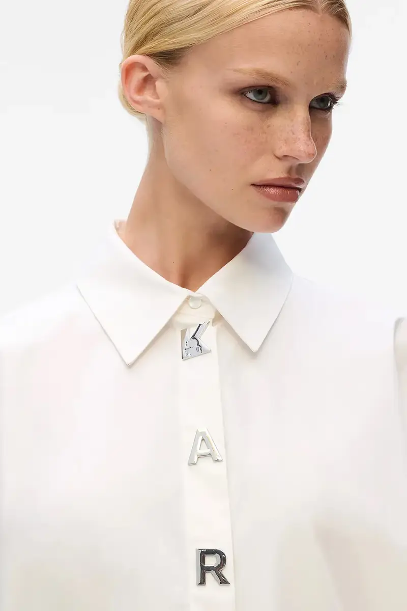 camicia in cotone donna colore bianco A4W11022 miniatura 3