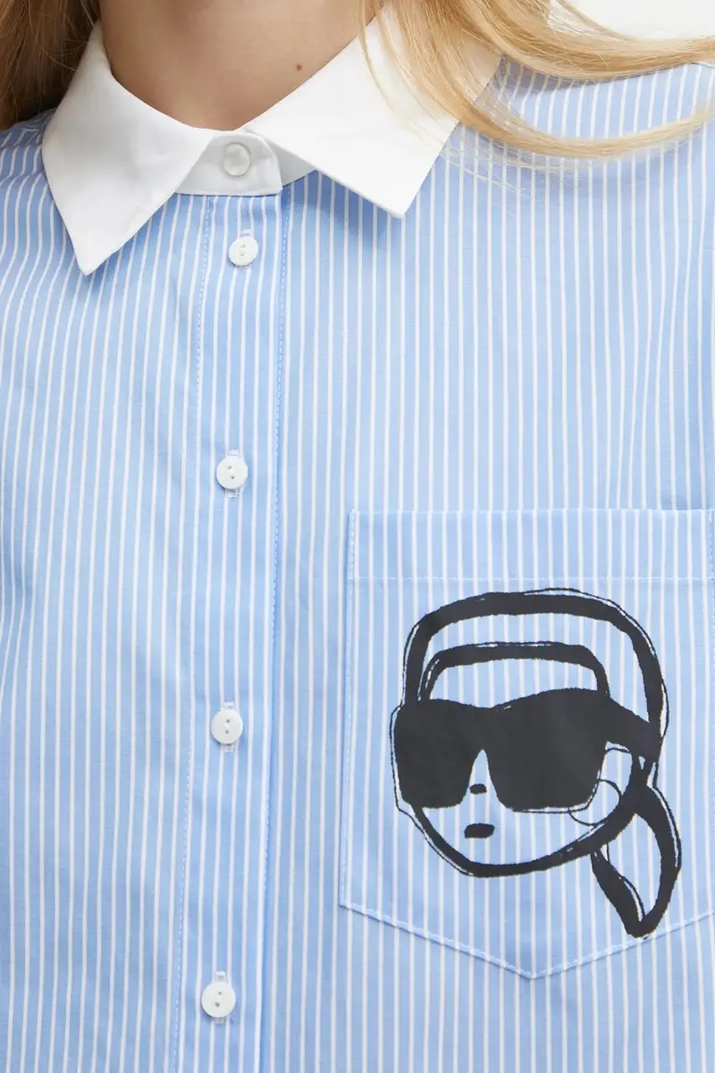 camicia in cotone donna colore blu A1W11037 miniatura 5