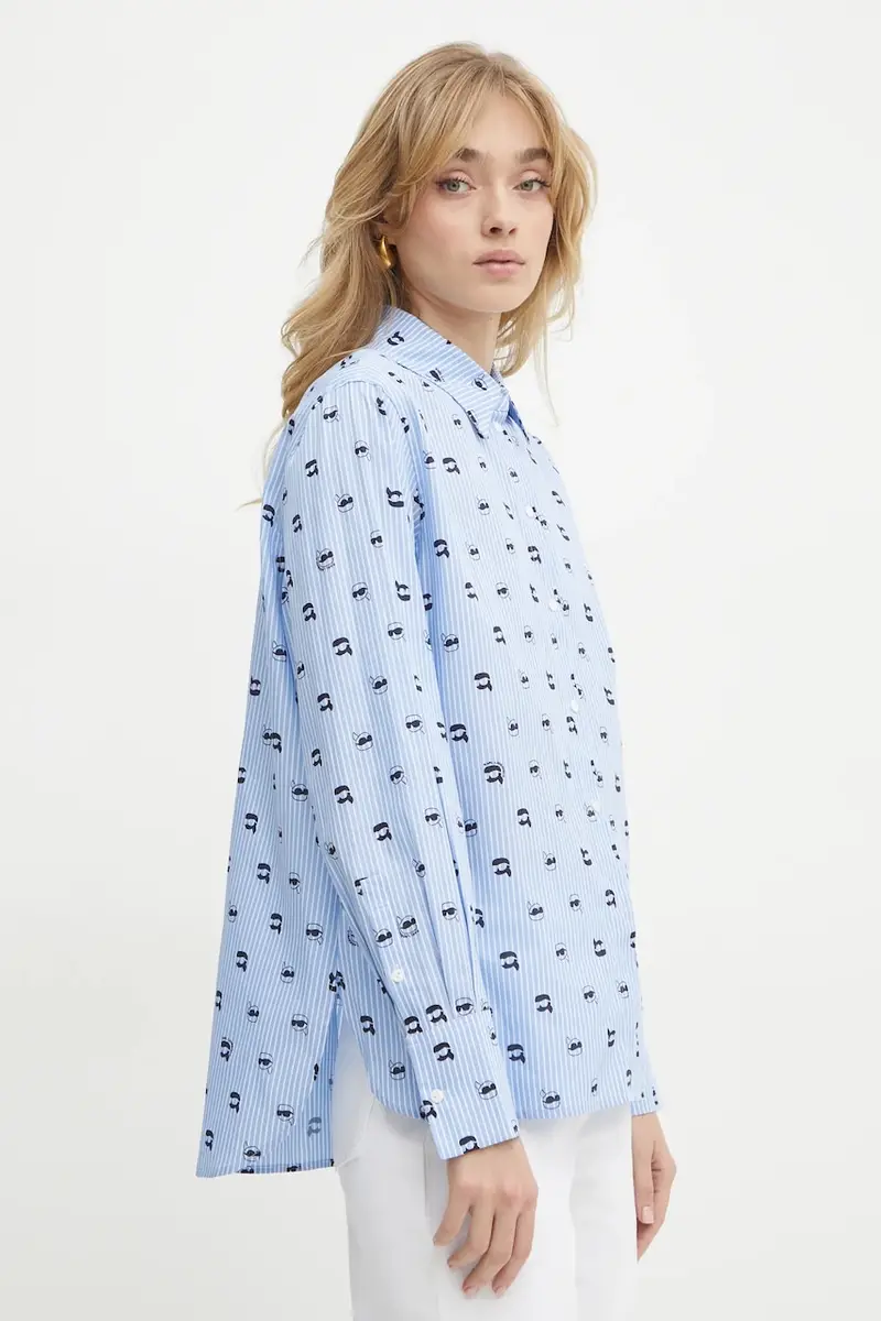 camicia in cotone donna colore blu A1W11038