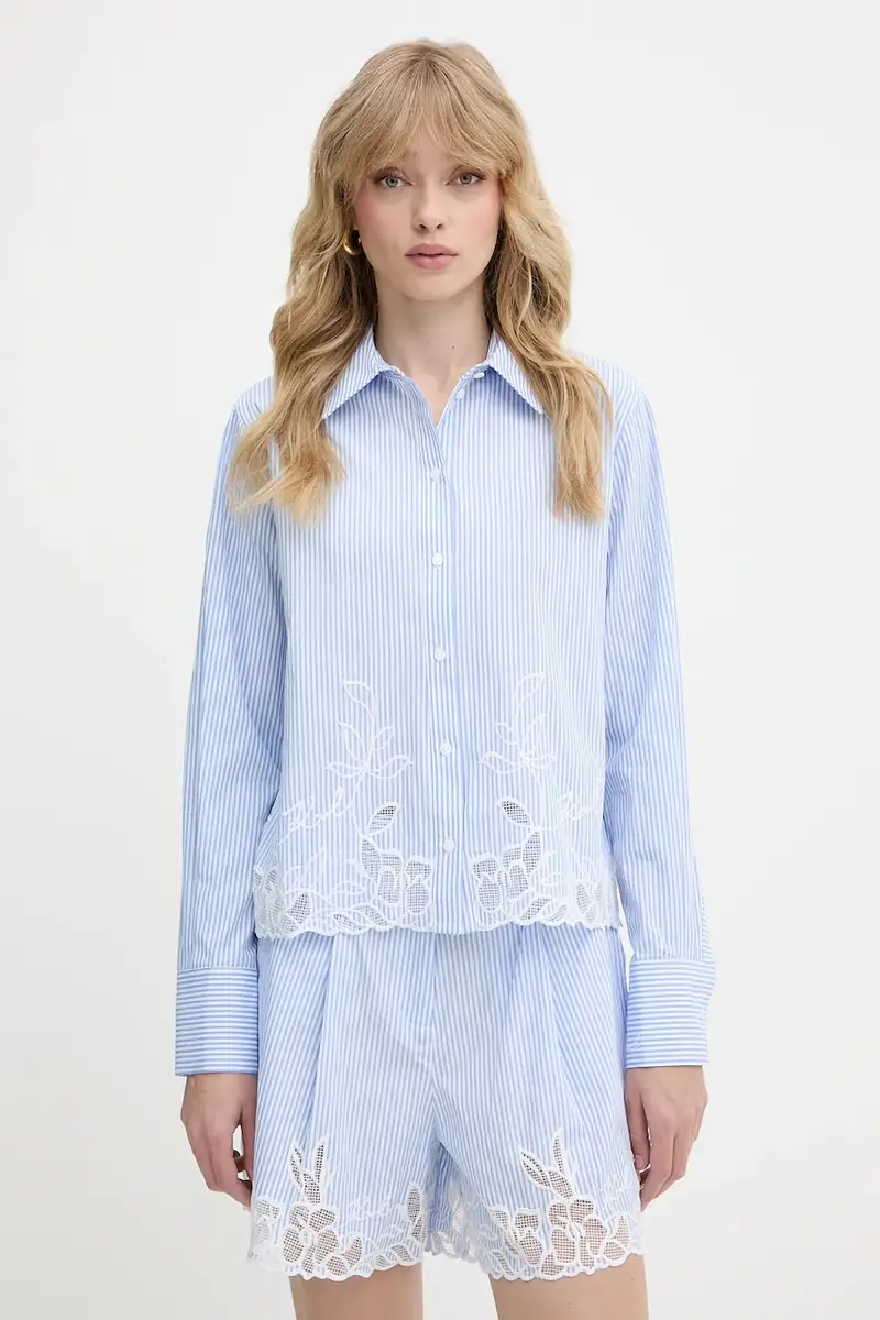 camicia in cotone donna colore blu A2W11028