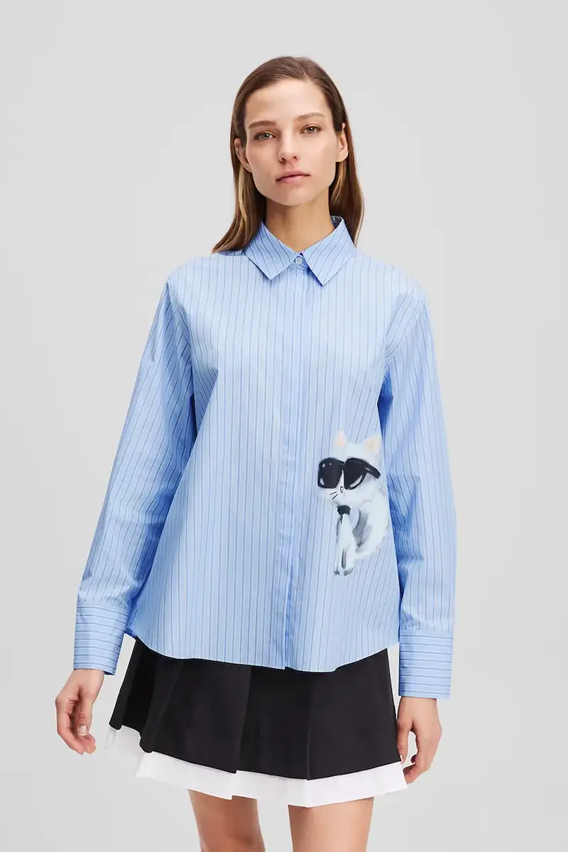 camicia in cotone donna colore blu A3W11029