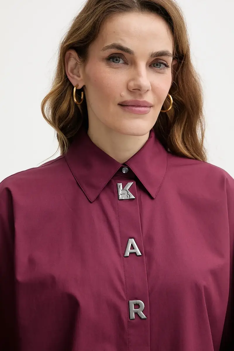 camicia in cotone donna colore granata A4W11022 miniatura 4