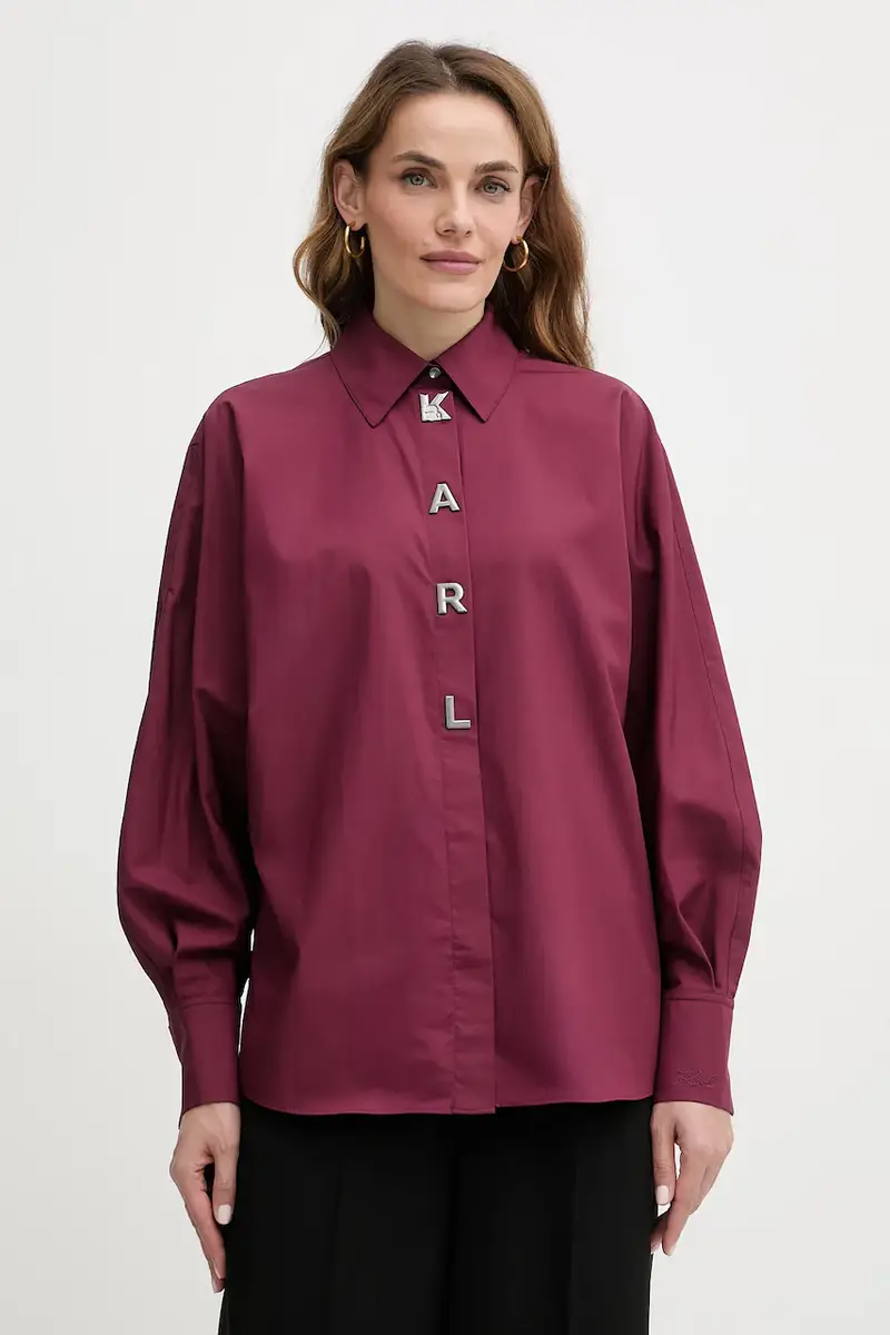 camicia in cotone donna colore granata A4W11022