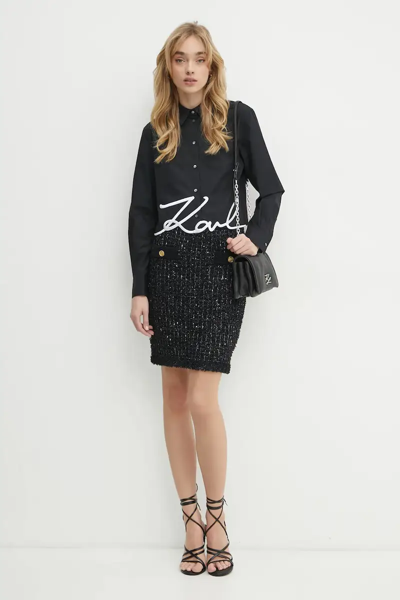 camicia in cotone donna colore nero A1W11002 miniatura 2