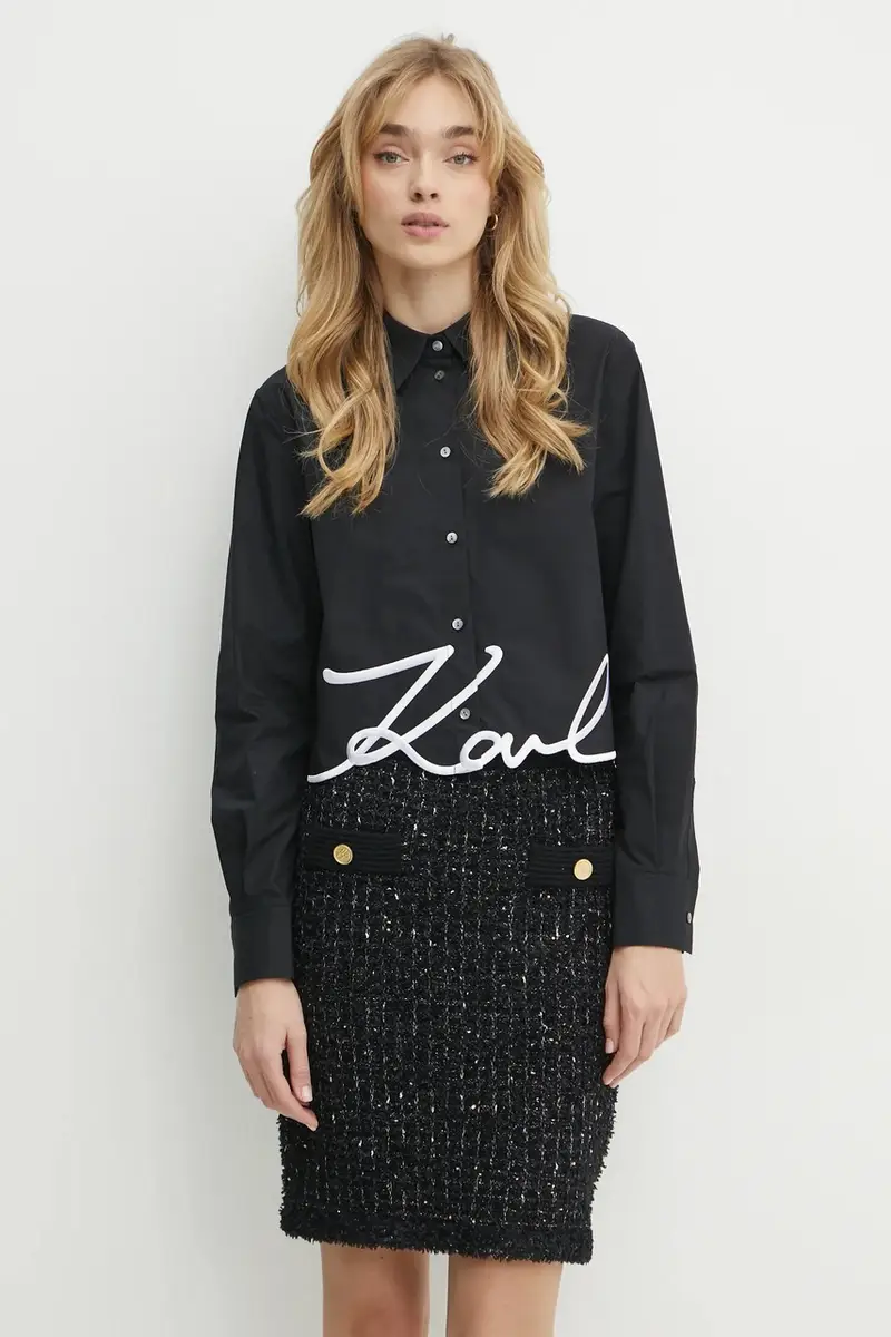 camicia in cotone donna colore nero A1W11002 miniatura 4