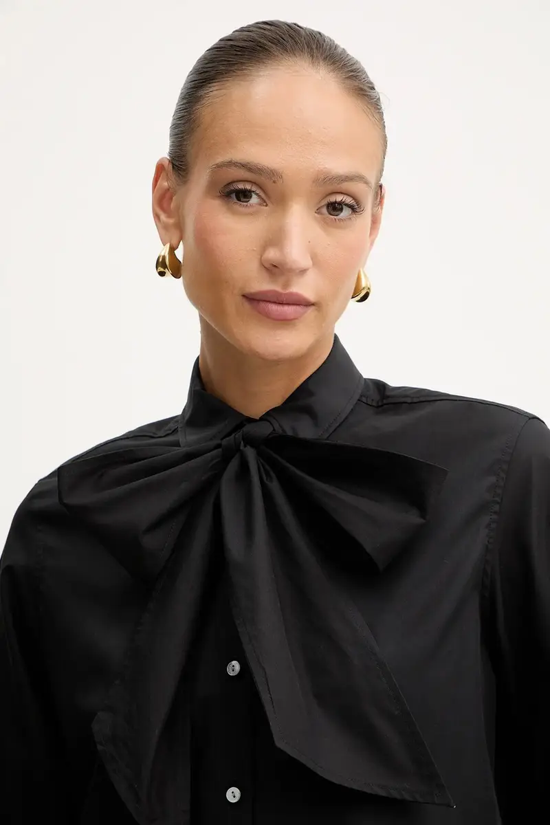 camicia in cotone donna colore nero A4W11009 miniatura 4