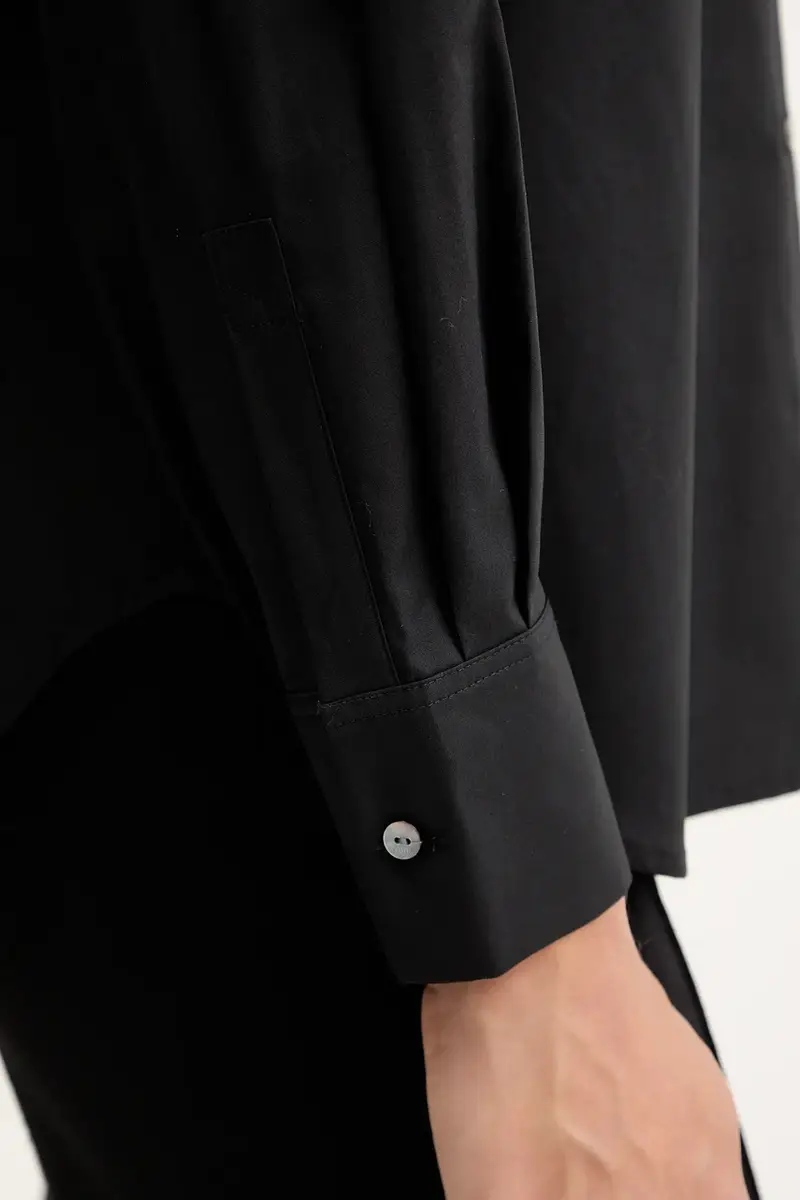 camicia in cotone donna colore nero A4W11009 miniatura 5