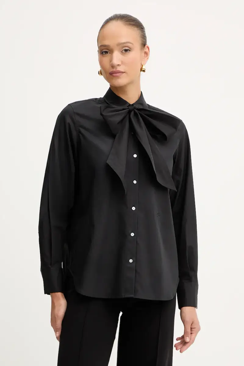 camicia in cotone donna colore nero A4W11009