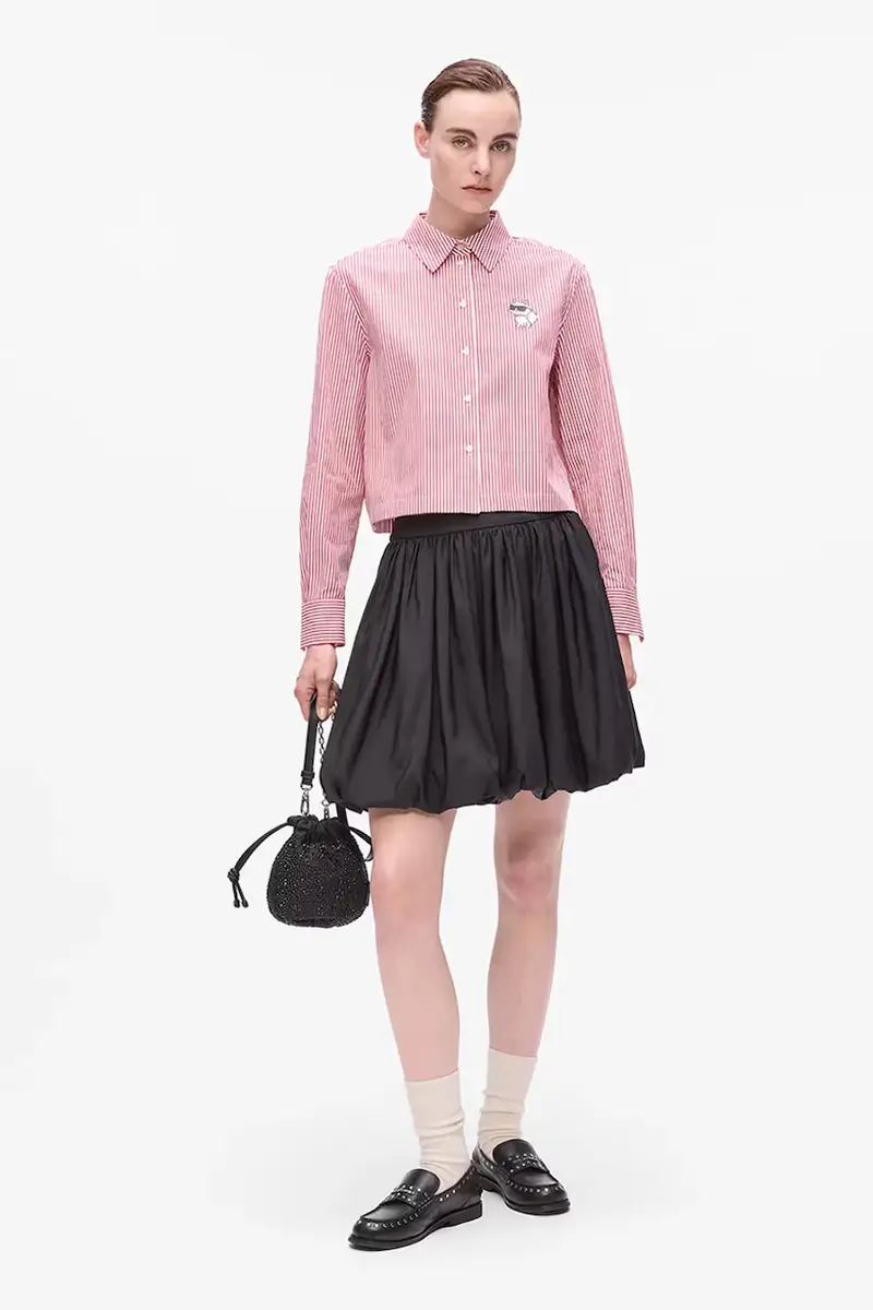 camicia in cotone donna colore rosso A4W11032 miniatura 3