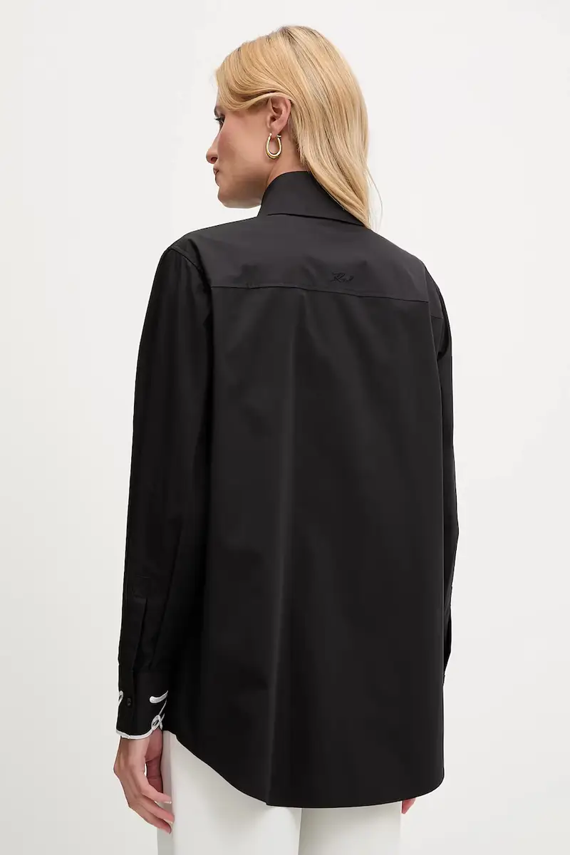 camicia in cotone Nero miniatura 3