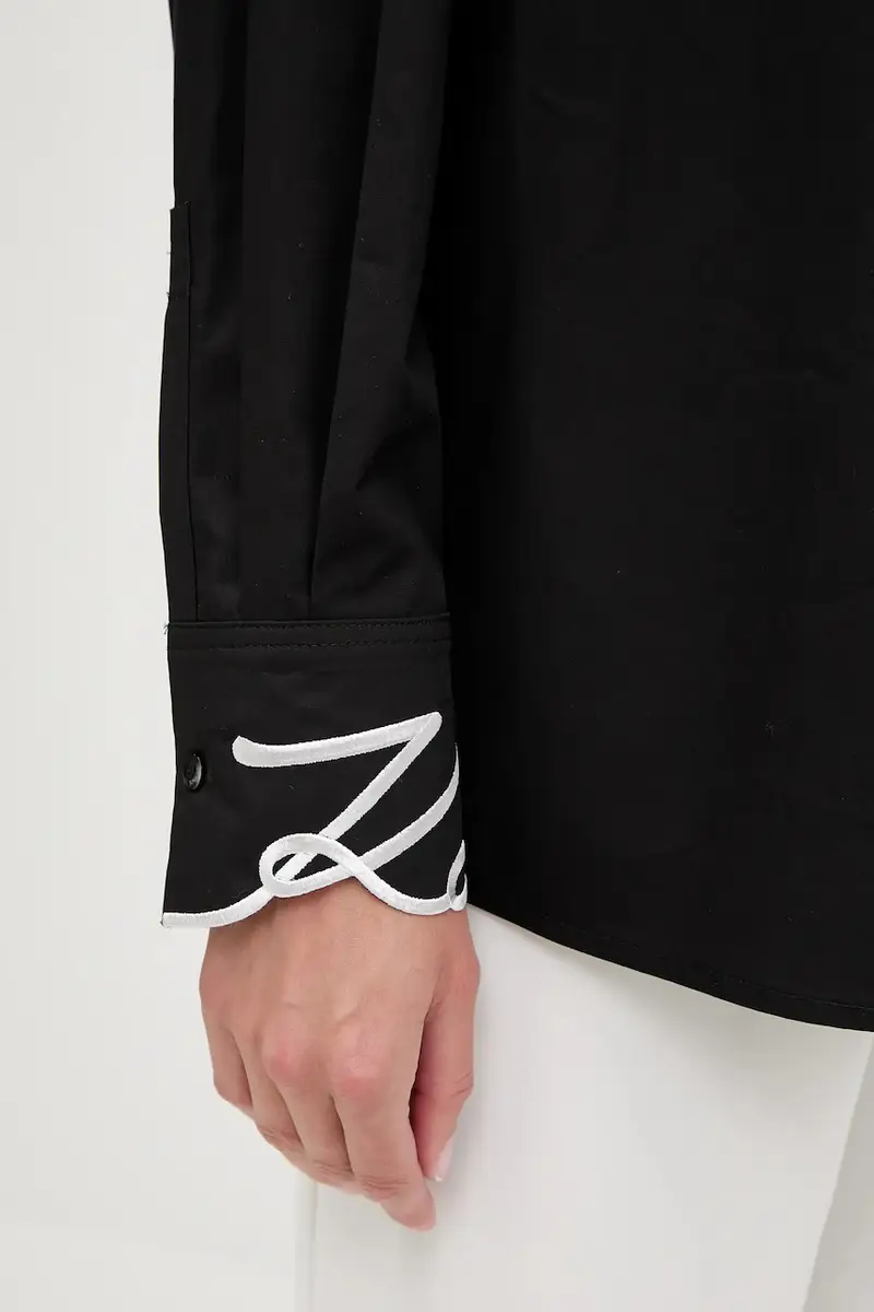 camicia in cotone Nero miniatura 5